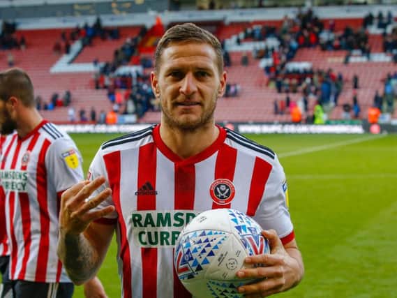 Billy Sharp with the matchball