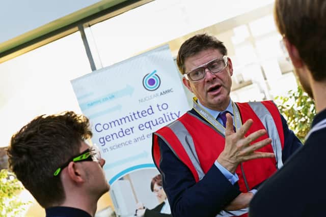 Business Secretary Greg Clark, pictured meeting apprentices, during his visit to Nuclear AMRC. Picture: Marie Caley.