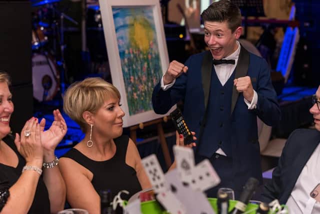 Brooke Exley Magician from Doncaster doing his magic to guests and raised 1k on the night in donations in 2017 (Picture: Andrew Kelly photography)