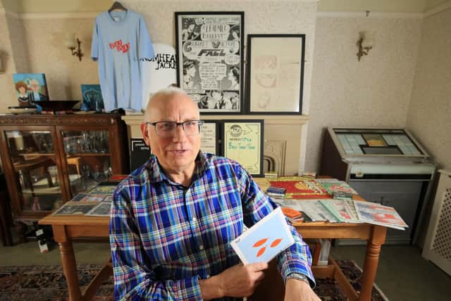 Jon Downing from Sheffield has set up his own record Label Do It Thissen. Jon is pictured at home with his collection of music memorabillia. Picture: Chris Etchells