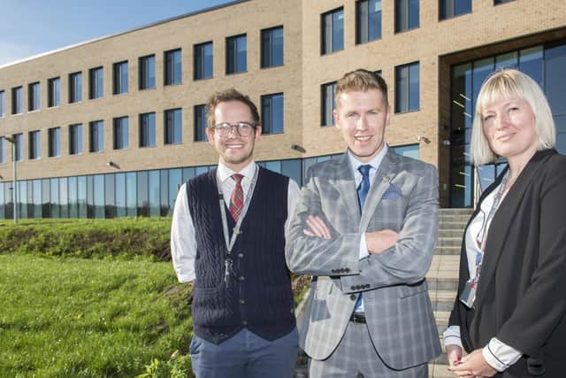 Mercia School deputy headteacher Joshua Fisher, headteacher Dean Webster and assistant headteacher Ruth Hollingsworth