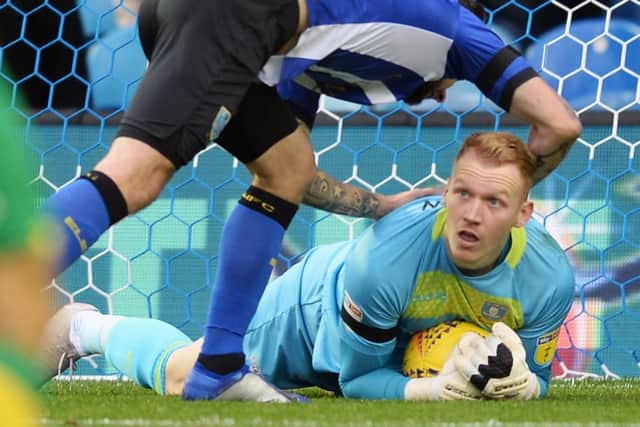 Cameron Dawson after his penalty save against Norwich City .....Pic Steve Ellis
