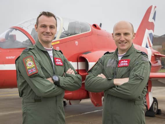 Red Arrows pilots Flight Lieutenant Damon 'Damo' Green and Squadron Leader Steve Morris (pic: SAC Rose Buchanan)