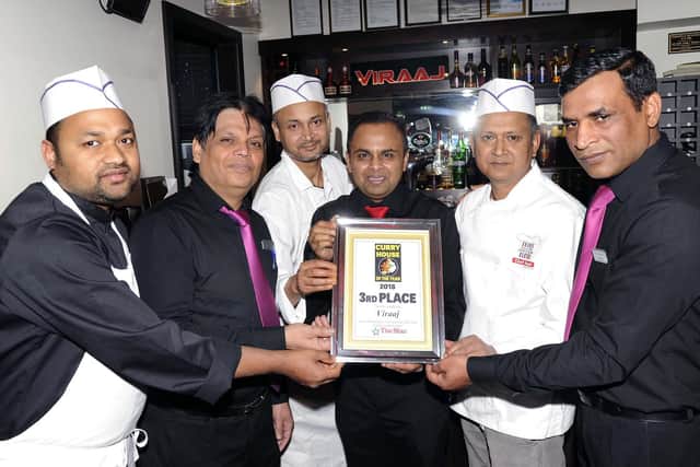 Pictured are the staff of the Viraaj Restaurant,Chesterfield Road,Woodseats,Sheffield.....Pic Steve Ellis