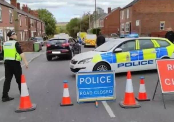Pictured is Rotherham Road, at Killamarsh, which was cordoned off by police after a reported shooting on September 30.
