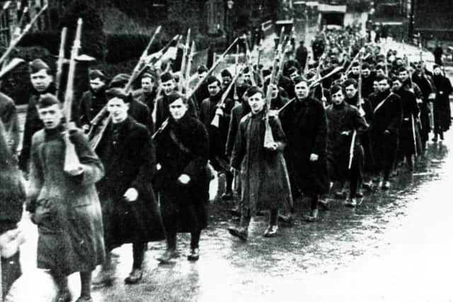 The Sheffield City Battalion marches to Redmires Camp in 1914