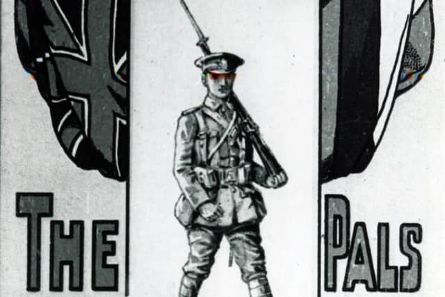 Part of a poster promoting the Sheffield Pals