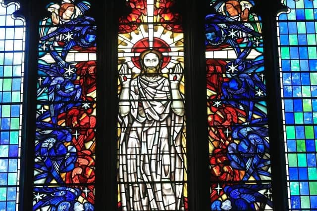 The church is noted for its spectacular stained glass windows