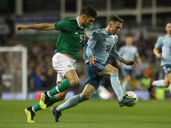Sheffield United's John Egan in action for the Republic of Ireland against Northern Ireland : Lorraine O'Sullivan/PA Wire.