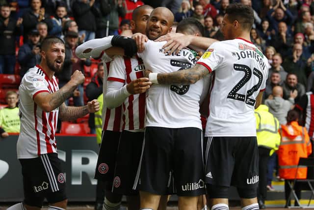 Sheffield United players celebrate. Picture: Simon Bellis/Sportimage