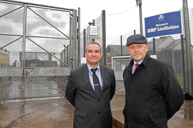 DI Steve Smith and DCI Paul Wilson, pictured outside HMP Lindholme.