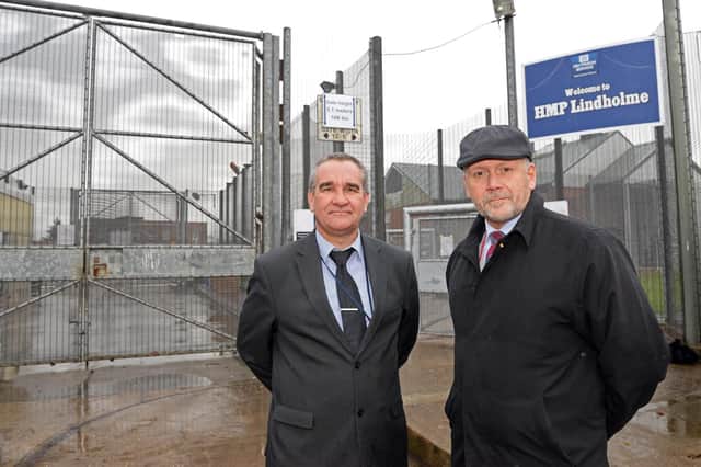 DI Steve Smith and DCI Paul Wilson, pictured outside HMP Lindholme.