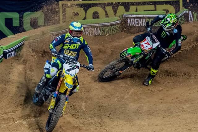 Under new Arenacross rules Cyrille Coulon #7 and Joe Clayton #14 will both contest the Pro Lites class