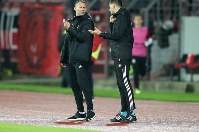 Wales Manager Ryan Giggs gestures on the touchline during the international friendly match at the Elbasan Arena: Adam Davy/PA Wire. RESTRICTIONS: Editorial use only. No commercial use.