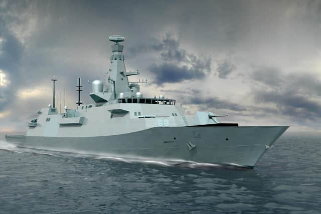 How the new HMS Sheffield, which is one of a fleet of eight Type 26 frigates being built for the Royal Navy, will look (pic: BAE Systems/PA Wire)