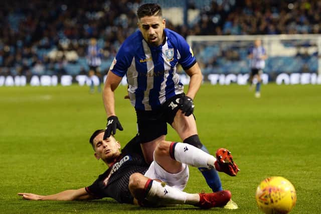 Sheffield Wednesday's Marco Matias is brought down during an attack against Bolton Wanderers at Hillsborough....Pic Steve Ellis