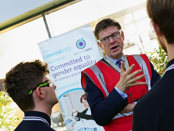 Business secretary Greg Clark, meeting apprentices, during his visit to Nuclear AMRC. Picture: Marie Caley