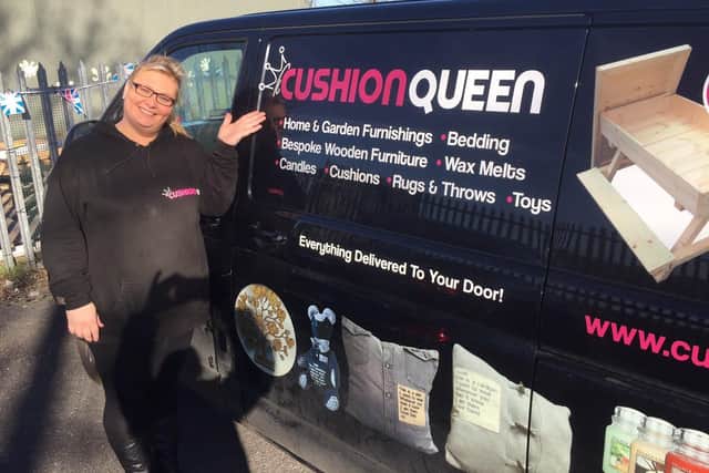Lucy Fisher, the owner of Cushion Queen, which is located in Crystal Peaks Market in Sheffield.