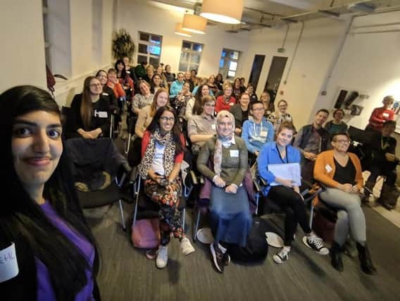 Speaker Shehla Ali takes a selfie at Sheffield Women in Tech