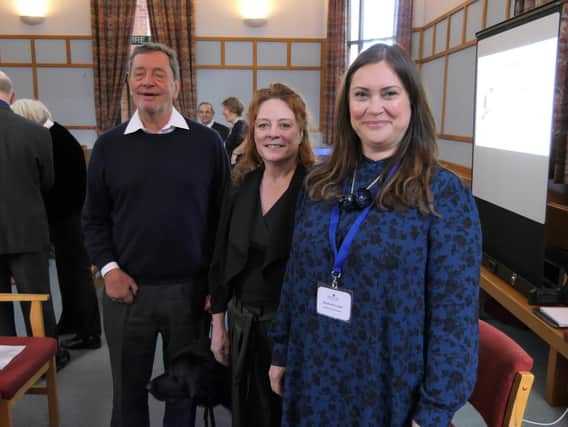 Lord David Blunkett, Councillor Chris Peace (Cabinet Member for Health and Social Care) and Stephanie Lowe (Business Liaison Worker, Sheffield Carers Centre) at Sheffield Carers Centre 'Carer Card' launch