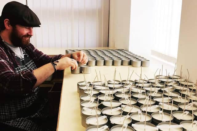 Making candles for The Sheffield Candle company.