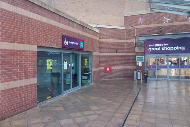 The Crystal Peaks base of the charity Shopmobility Sheffield, which has now closed