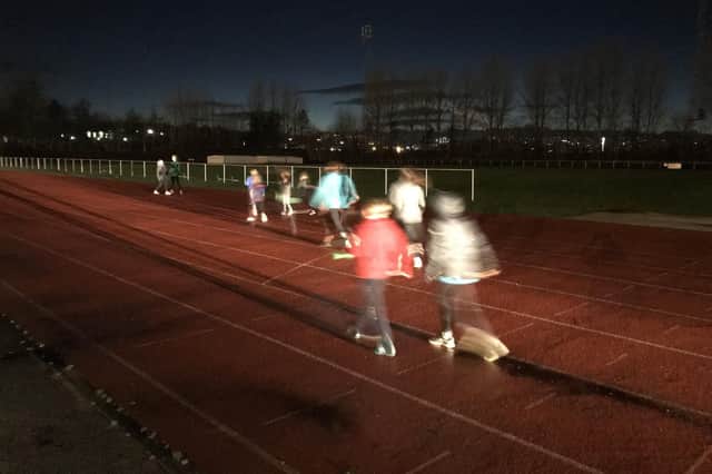 Sheffield Hallam University City Athletics Stadium, on Woodbourn Road, where parents used car headlamps as makeshift floodlights so children could train.