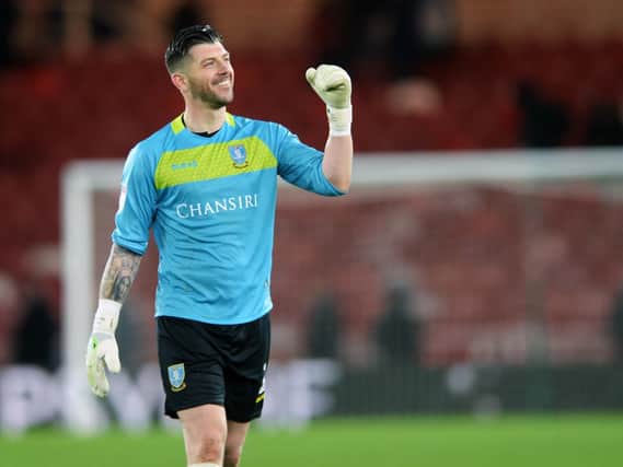 A delighted Owls keeper Keiren Westwood at the final whistle......Pic Steve Ellis