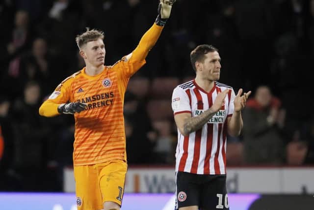 Dean Henderson and Billy Sharp celebrates victory