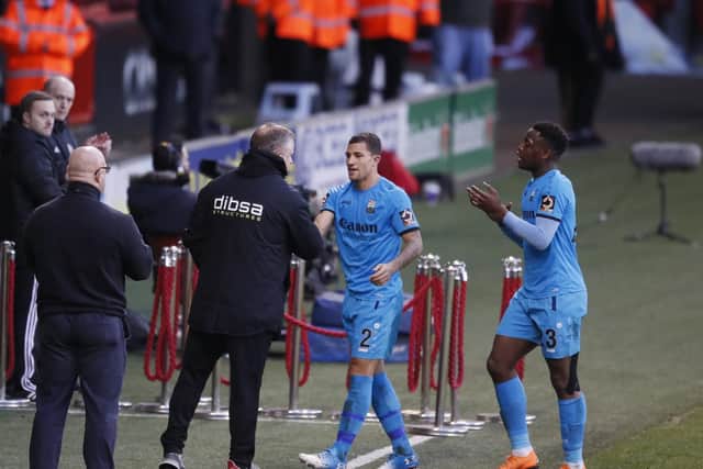 Chris Wilder shook the hand of every Barnet player following their win at Bramall Lane: Simon Bellis/Sportimage