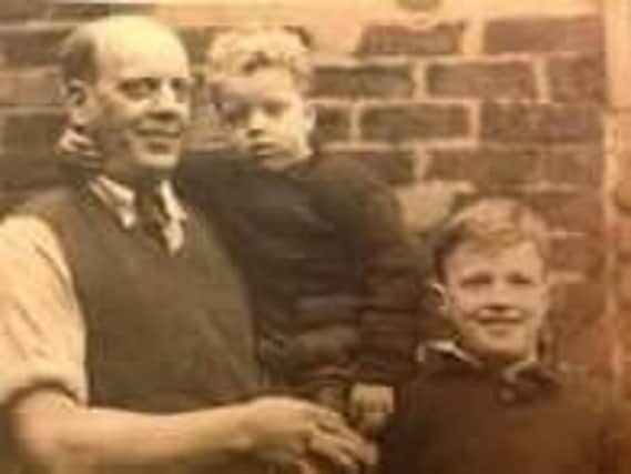 Fowler family pictures: Grandad Charlie, little John (my dad) and Robert (dad's brother), taken in Midland Street, off Shoreham Street, Sheffield