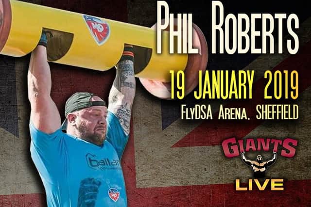 Phil Roberts ams to lift the title of Britain's Strongest Man at Sheffield FlyDSA Arena