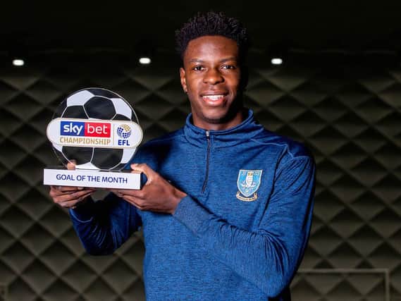 Lucas Joao of Sheffield Wednesday is presented with the Sky Bet Championship Goal of the Month award for December 2018 - Picture: Robbie Stephenson/JMP