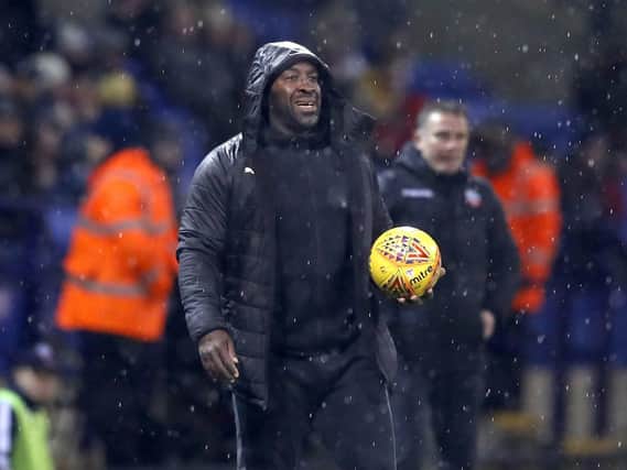 West Bromwich Albion manager Darren Moore during the Sky Bet Championship match at the University of Bolton Stadium.