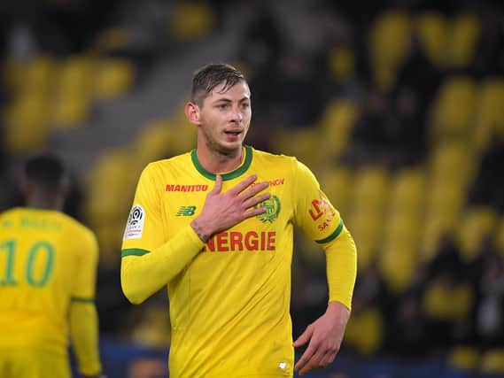 Nantes' Argentinian forward Emiliano Sala gestures during the French L1 football match Nantes vs Montpellier at the La Beaujoire stadium in Nantes, western France, on January 8, 2019. (Photo: LOIC VENANCE/AFP/Getty Images)