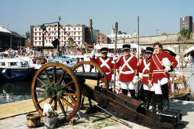 A re-enactment of the original 1819 opening ceremony of the Canal Basin in 1995, when it was renamed Victoria Quays