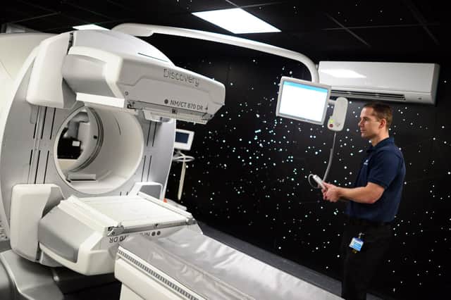 Mark Haines, Lead Practitioner in Nuclear Medicine, pictured, by the SPECT CT scanner. Picture: NSST-30-01-19-SPECTScanner-3