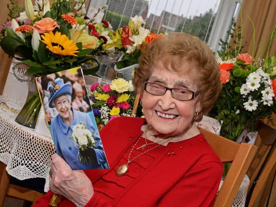 Ethel Green, pictured celebrating her 100th birthday. Picture: Marie Caley NDFP-22-01-19-Green100th-1