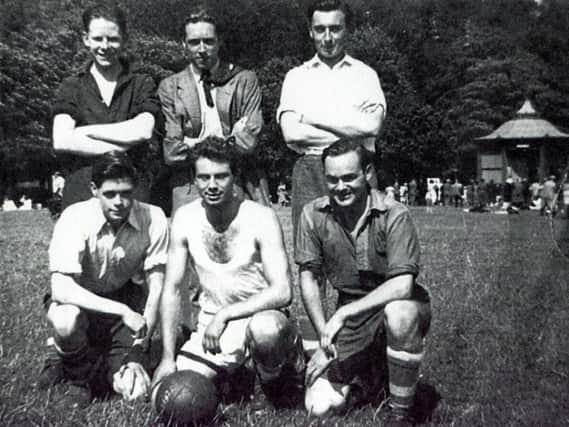 Back row, Raymond Mawhood, age 17, at Endcliffe Park in 1951. Ron Crookes, in the centre of the front row, later became the reserve goalkeeper for Sheffield United
