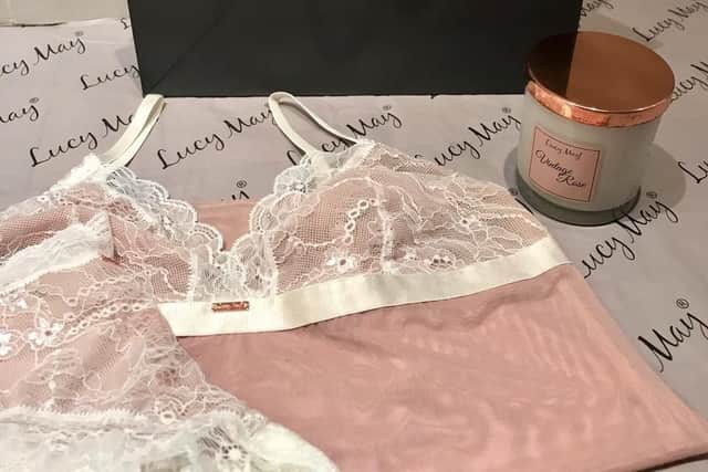 Some of the lingerie items and candles available from Sheffield brand Lucy May.