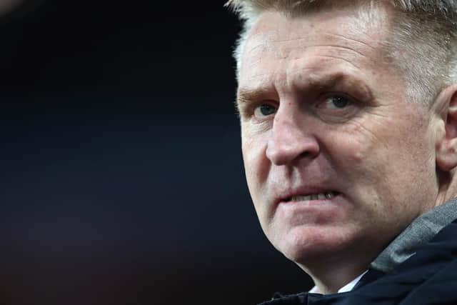 Aston Villa manager Dean Smith during the Sky Bet Championship match at Villa Park, Birmingham. Nick Potts/PA Wire.
