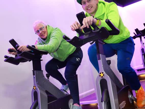 Pictured are Jacqui and Oliver Saxon at Ponds Forge International Sports Centre,who are launching a new triathlon squad in the City.........Pic Steve Ellis