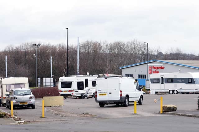 Pictured is land off Woodburn Road, Sheffield which has been occupied by travellers.