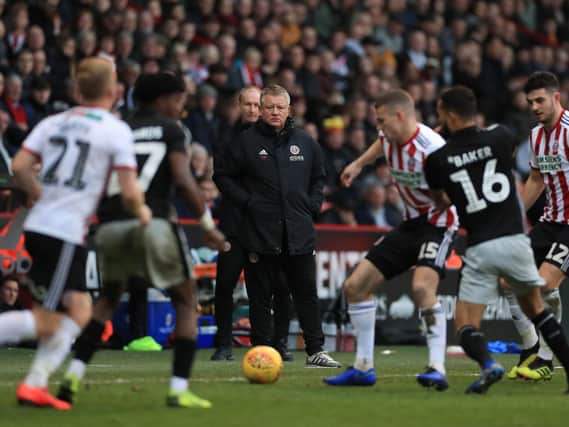 Sheffield United's manager Chris Wilder watches his team beat Reading 4-0 at Bramall Lane: Mike Egerton/PA Wire.