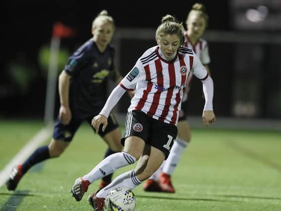 Veatriki Sarri of Sheffield Utd's Women during the The FA Women's Championship match at the Olympic Legacy Park, Sheffield. Simon Bellis/Sportimage