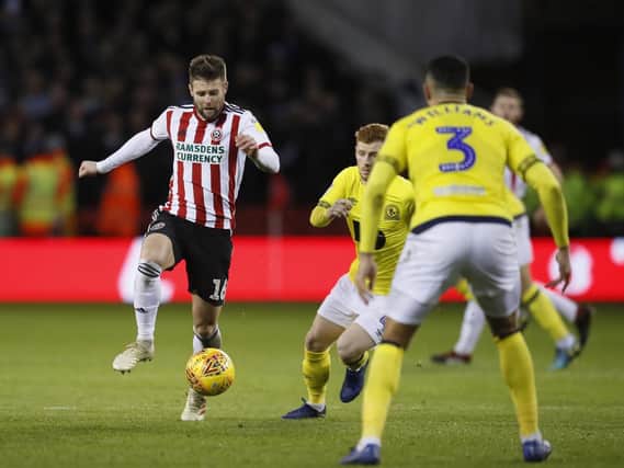 Oliver Norwood of Sheffield Utd during the Sky Bet Championship match at the Bramall Lane Stadium, Sheffield. Picture date: 29th December 2018. Picture credit should read: Simon Bellis/Sportimage