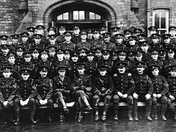 A section of the 3rd West Riding Field Ambulance Service, c. 1914 - a number of men in this photograph contributed to the Leadswinger publication (photo from Sheffield Local Studies Library)