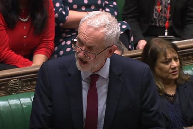 Labour leader Jeremy Corbyn speaking in the House of Commons, London after MPs voted on a motion to allow the Prime Minister to request a one-off extension ending June 30 was passed by 412 votes to 202. Picture:House of Commons/PA Wire