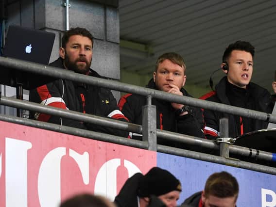 Grant McCann and Paul Gerrard watched the clash with Barnsley from the stands as they served touchline bans