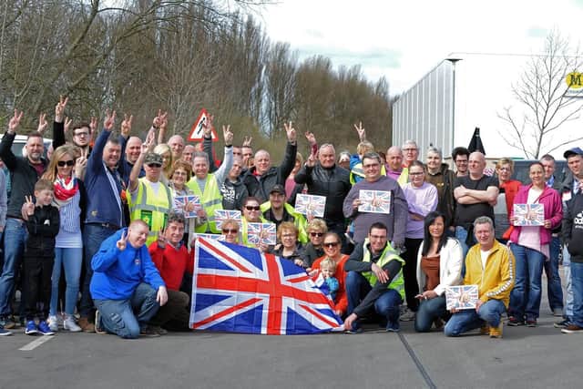 Yorkshire Brexit Action Group, get ready to begin the go slow demonstration across on major roads within the borough. Picture: NDFP-23-03-19-BrexitGoSlow-1